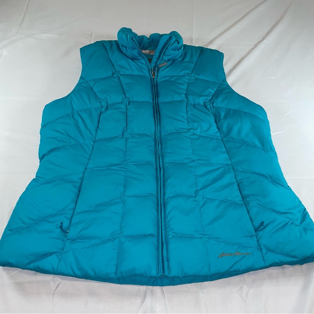 Eddie Bauer Teal and Gray‎ Down Puffer Vest